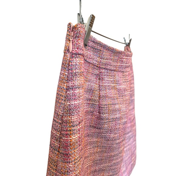 ANN TAYLOR LOFT‎ Women's Pink Petite Tweed Pocket Shift Skirt Size 8 - Picture 7 of 11